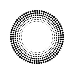 halftone dots circle. Dots texture. Abstract background banner. Line art. Stock image. EPS 10.