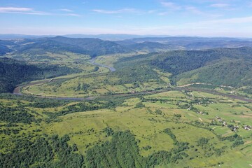 mountains, river, village, Lastivka village, travel, nature, greenery, trees 