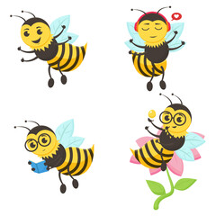 Bee Vector with Various Poses