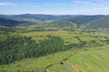 Fototapeta premium mountains, river, village, Lastivka village, travel, nature, greenery, trees 