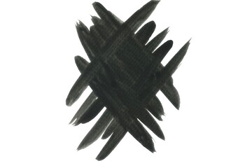 Black cross watercolor brush or stripes on white background