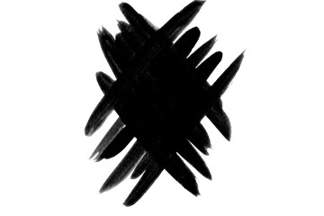 Black cross watercolor brush or stripes on white background