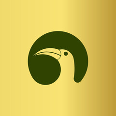 logo design forming a bird's head inside a circle