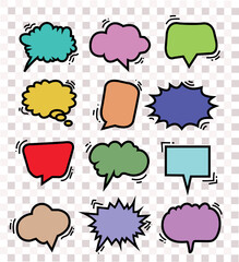 text bubble and  text balloon with full colour background