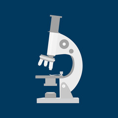 Microscope flat vector. Medical and science equipment