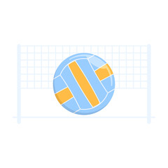 volleyball vector design with net. white background