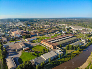 Aerial view of a metallurgical plant (Omutninsk, Kirov region, Russia)