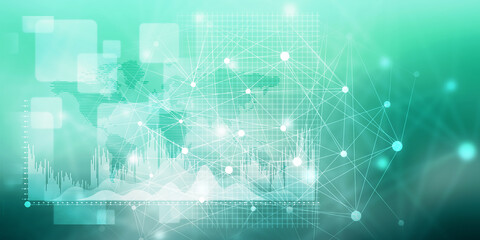 2d rendering Stock market online business concept. business Graph 