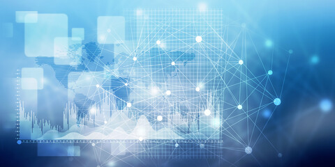 2d rendering Stock market online business concept. business Graph 