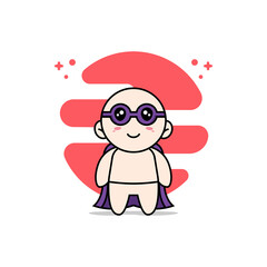 Cute baby character wearing superhero costume.