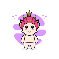 Cute baby character wearing Dragon fruit costume.