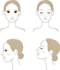 Illustration of a woman's face Facial beauty treatment salon