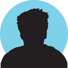 Man Face avatar profile sign, face silhouette logo – stock vector.