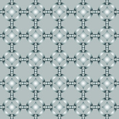 Decorative seamless pattern on grey background. Monochrome. Vector graphics.
