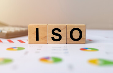 ISO acronym, inscription. Standard control and audit