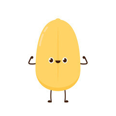 Rice character design. rice vector on white background. rice seed.