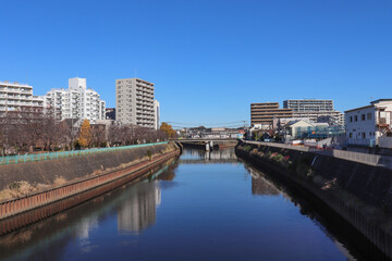 Fototapeta na wymiar 境川（神奈川県藤沢市）