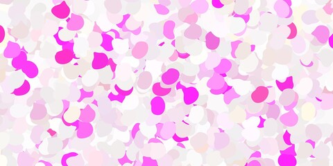 Light pink, yellow vector pattern with abstract shapes.
