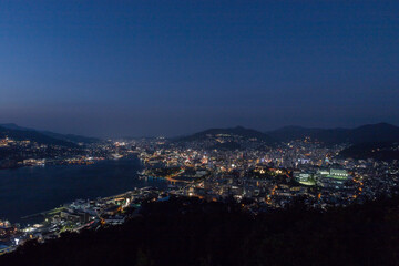 鍋冠山公園展望台からの長崎市街地夜景