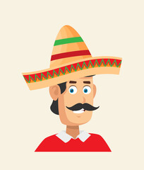 Flat mexican hat vector icon.