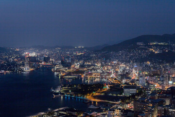 鍋冠山公園展望台からの長崎市街地夜景
