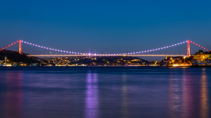 Fototapeta na wymiar Stunning sceen of Istanbul Bosphorus at night