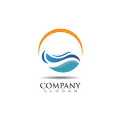 Wave ocean logo design image element vector illustration icon nature