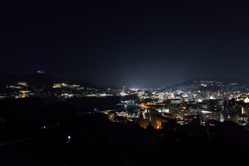 Fototapeta na wymiar グラバースカイロードからの長崎市街地夜景