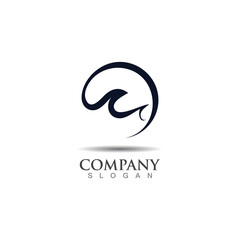 Wave ocean logo design image element vector illustration icon nature