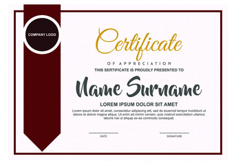 Certificate Template With Unique Frame Border. 
