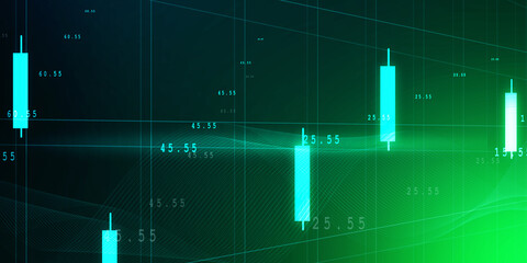 2d rendering Stock market online business concept. business Graph 
