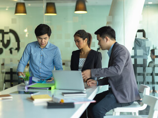 Portraits of business team meeting on their business strategy in meeting room