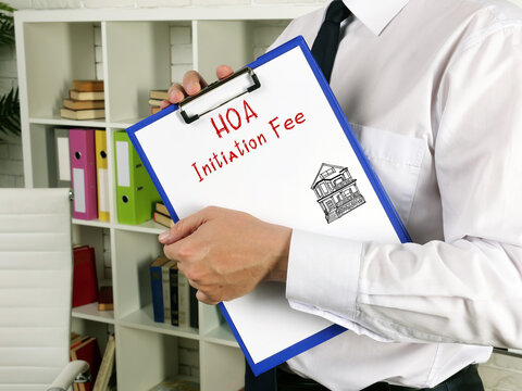 Business concept about Homeowner Association HOA Initiation Fee with phrase on the page.
