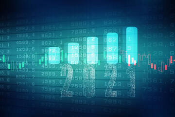 2d rendering Stock market online business concept. business Graph 
