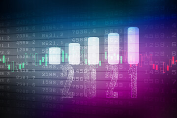 2d rendering Stock market online business concept. business Graph 
