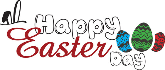 Happy Easter day greeting card sign