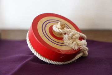 Japanese traditional wooden handmade spinning top