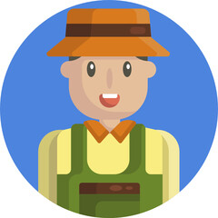 Male Farmer Icon. Vector Illustration