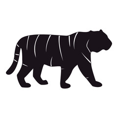 Tiger silhouette, icon. Vector illustration on a white background.