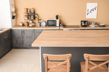 Stylish interior of comfortable kitchen