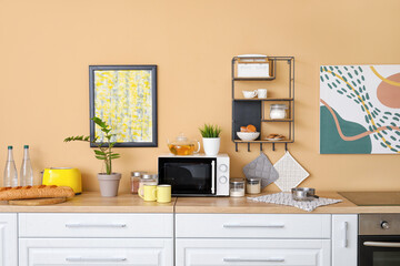 Stylish interior of comfortable kitchen