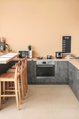 Stylish interior of comfortable kitchen