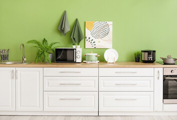 Stylish interior of comfortable kitchen