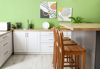 Stylish interior of comfortable kitchen