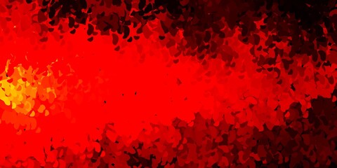 Dark red, yellow vector background with random forms.