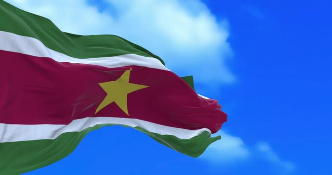 Seamless loop of Suriname flag.