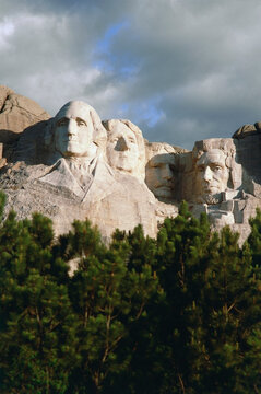 Low angle view of a monument, Mt Rushmore National Monument, Rapid City, South Dakota, USA