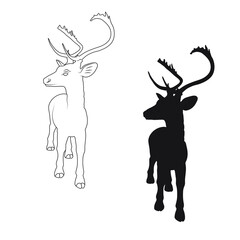Vector illustration of deer cartoon on white background - 408728344
