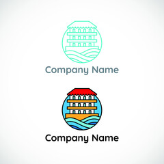 Real estate logo design. Vector illustration