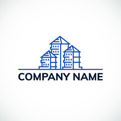 Real estate logo design. Vector illustration